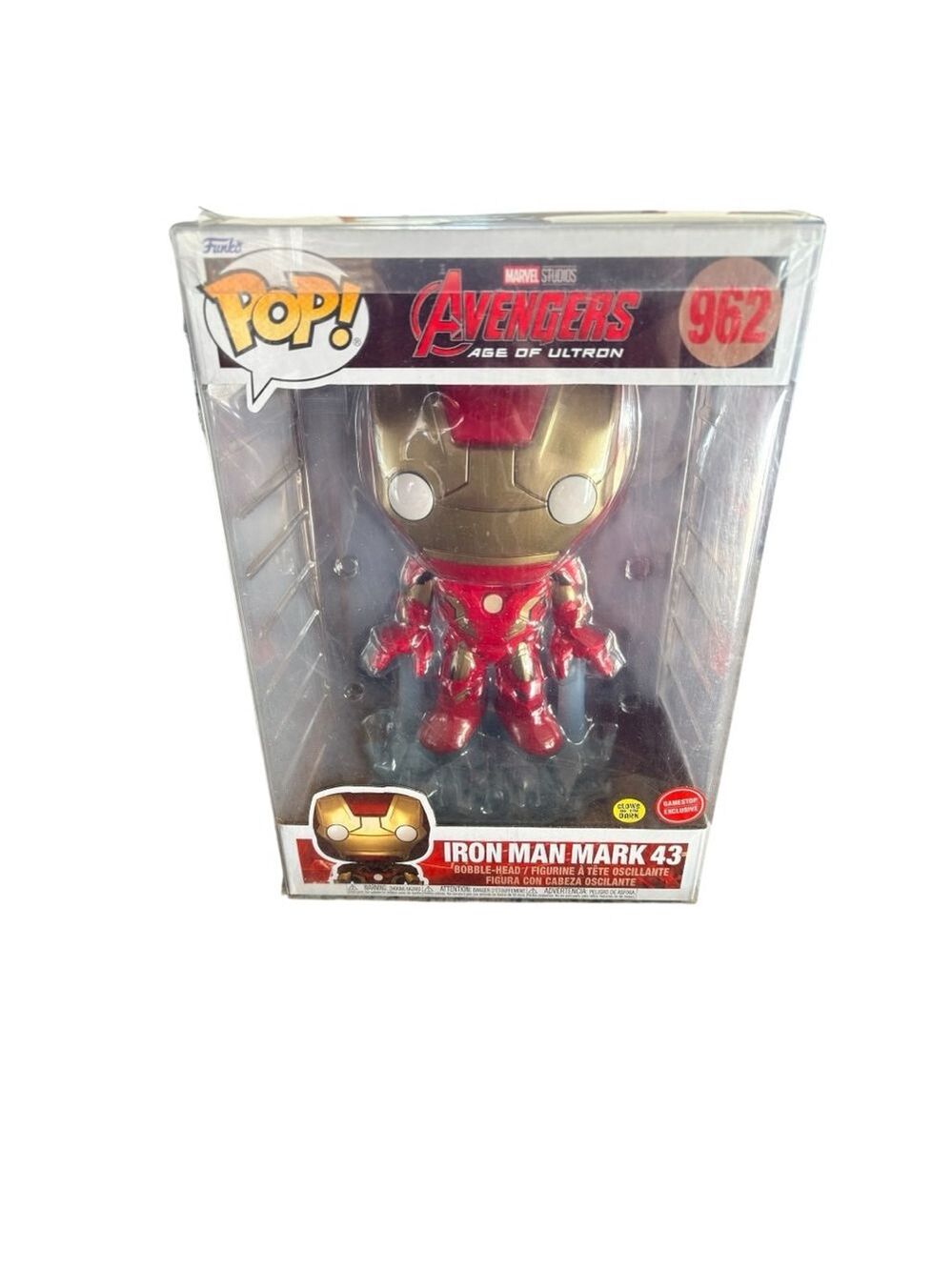 Funko Pop! Vinyl Jumbo figure of Iron Man Mark 43 #962 Glows in the Dark